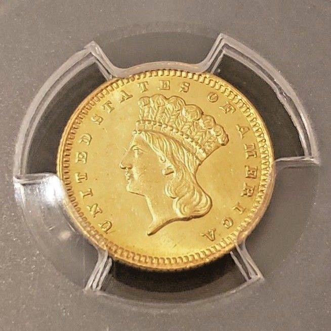 1881 GOLD $1 Dollar! Graded: PCGS MS 64!