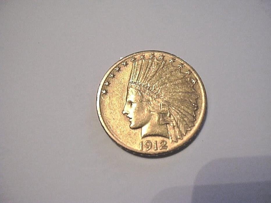 1912-s  $10 Gold Indian Head     nice coin    $800