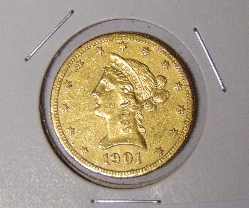 1901-O Liberty $10 Gold Eagle Pre-1933 U.S. Gold New Orleans Mint Cleaned