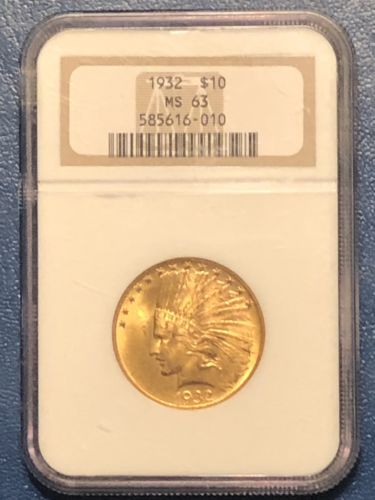 1932 $10 Indian Head Gold NGC MS63