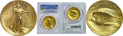 1907 $20 Gold Coin PCGS MS-63 High Relief  Wire Edge