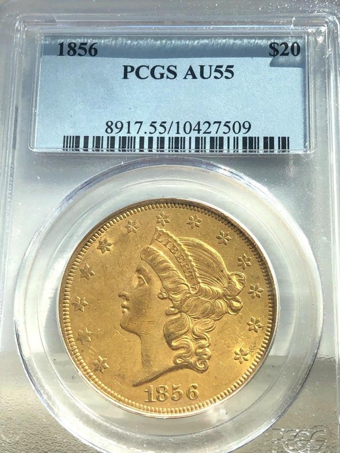 1856 PCGS AU-55 U.S. $20.00 GOLD EAGLE