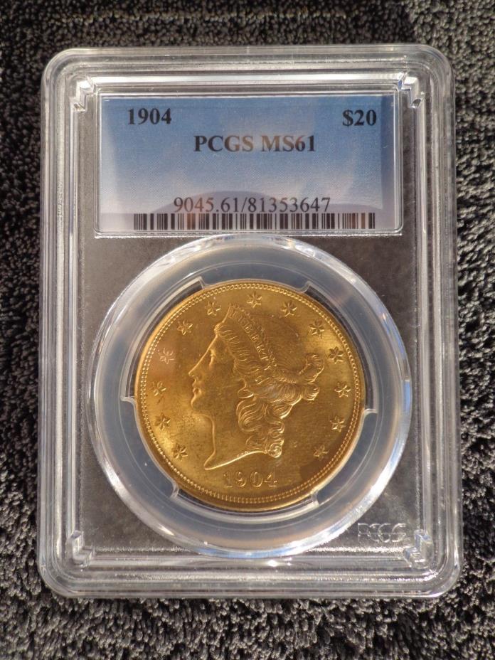1904 $20 Gold Liberty Head Double Eagle PCGS MS61