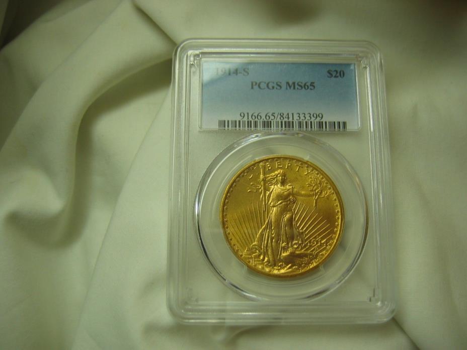 1914-S  SAINT-GAUDENS---TWENTY DOLLAR GOLD COIN---PCGS MS65---LUSTER