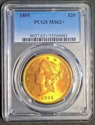 1895 Double Eagle $20 US Gold  PCGS MS62+