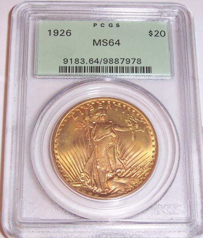 1926 $20 St Gaudens PCGS MS64 OGH Uncirculated Philadelphia Gold Double Eagle!!!