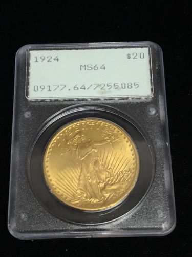 1924 $20 Gold Saint Gaudens Double Eagles Coin - PCGS MS64