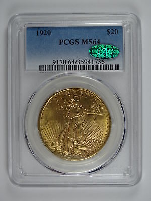 1920 P $20.00 SAINT GAUDENS PCGS MS-64 CAC 5425