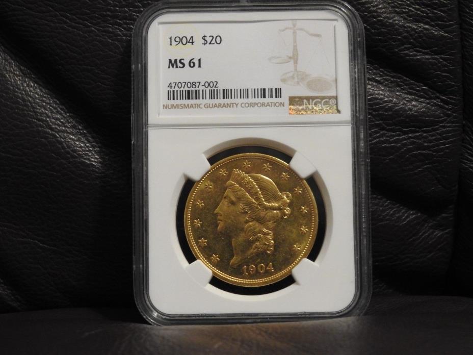 1904 Liberty Head Double Eagle $20 Gold Coin NGC MS-61