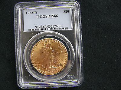 1923-D MS 66 $20.00 GOLD SAINT GAUDENS DOUBLE EAGLE PCGS CERTIFIED