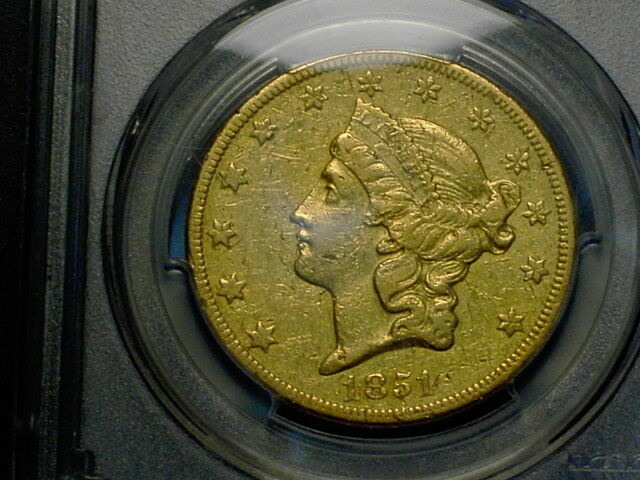 1851 O $20 Liberty Double Eagle Gold...PCGS  XF Details...Rare Coin !