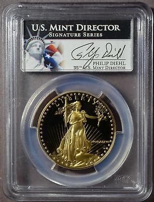 1987-W PCGS PR70 DCAM $50 Gold Eagle 1 oz PF70 UCAM Director DIEHL Signature