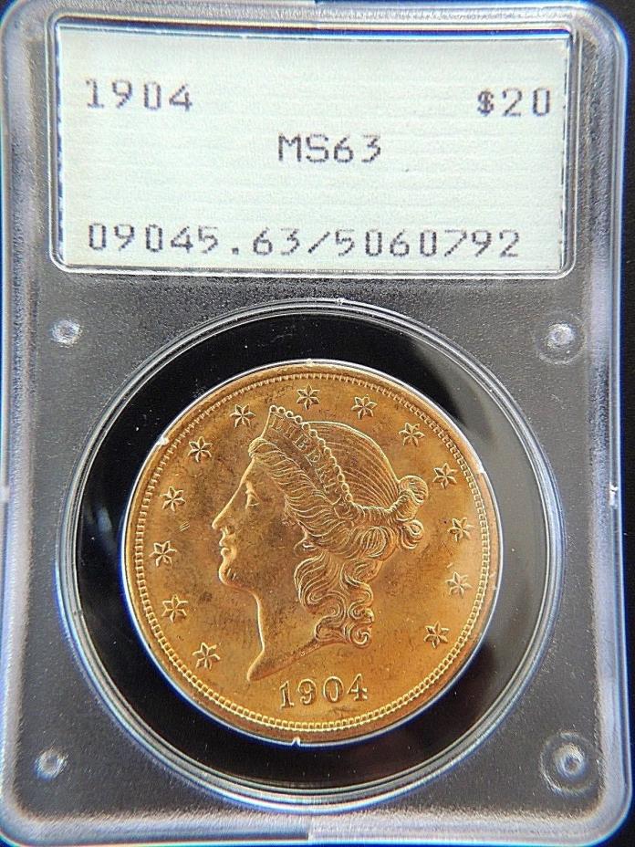 1904 $20 LIBERTY GOLD DOUBLE EAGLE  (PCGS MS63)