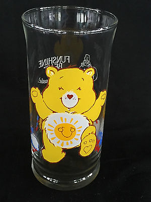 VINTAGE LTD ED FUNSHINE BEAR PIZZA HUT CHARACTER GLASS TUMBLER CARE BEARS