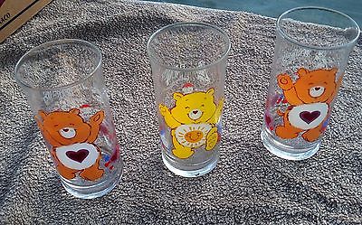 VINTAGE CARE BEAR GLASSES....PIZZA HUT ADVERTISING