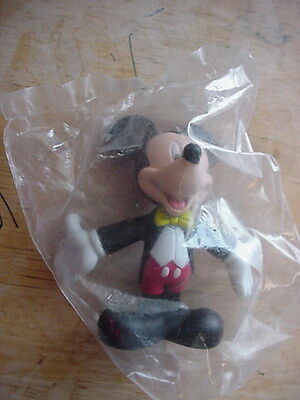 DISNEY MOLDED PLASTIC MICKEY MOUSE 3.25 INCHES TALL STILL IN PLASTIC BAG NWOT