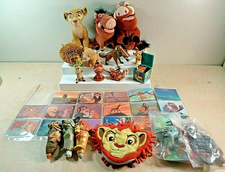 Disney Lion King Lot of Toys~Pumba~Simba~Timon~Mufasa~Hyena~Rafiki~Trading Cards