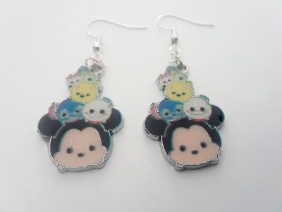 Cute mickey mouse disney characters tsum tsum style charm jewelry fun earrings