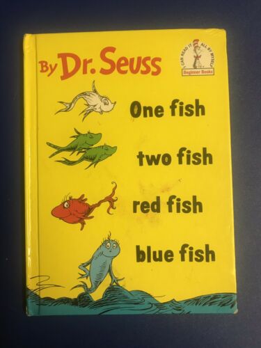 Vintage 1960 Book Dr. Seuss One Fish Two Fish Red Fish Blue Fish Hardcover