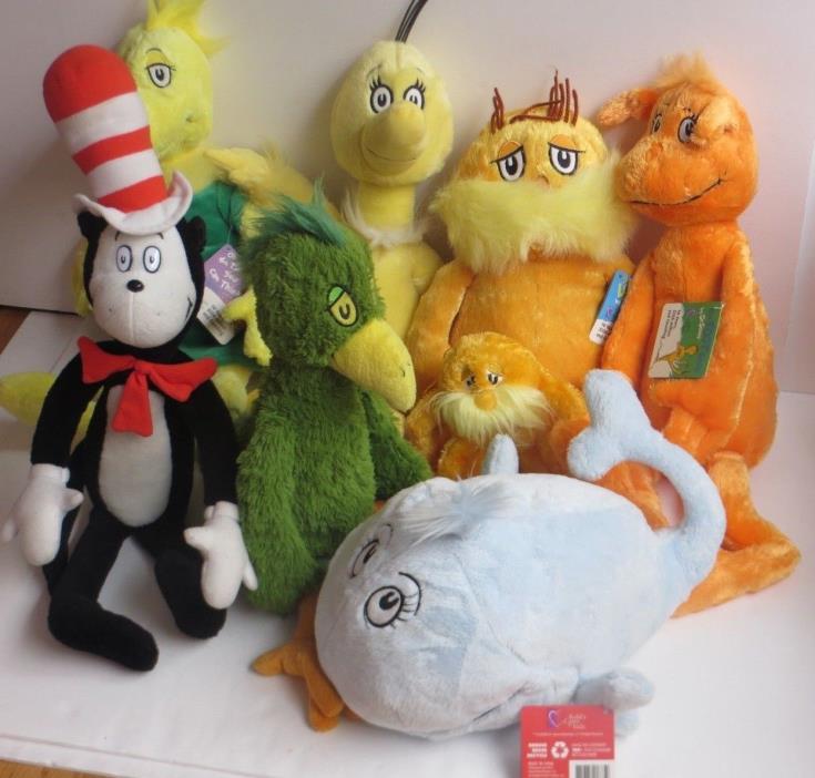 Kohls Cares for Kids Dr Seuss Stuffed Plush Book Characters Lot of 8
