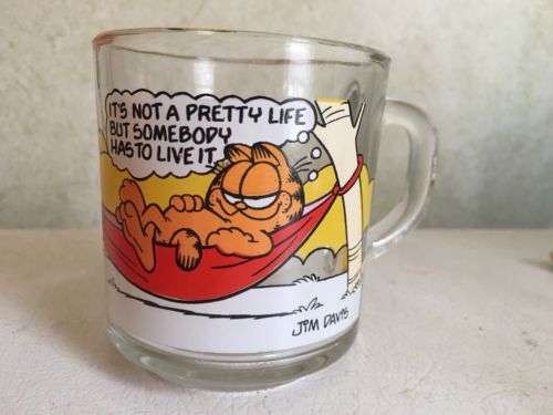 Vintage 1978 GARFIELD & ODIE McDonalds Glass Mug/Cup 