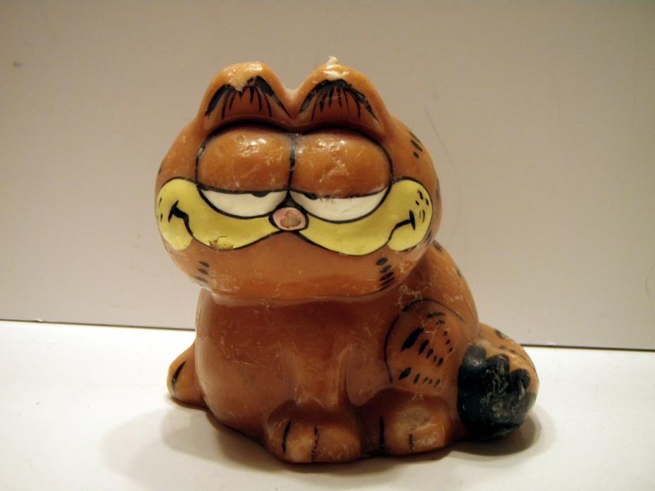 Vintage New Garfield Figure Cat Candle Scratched