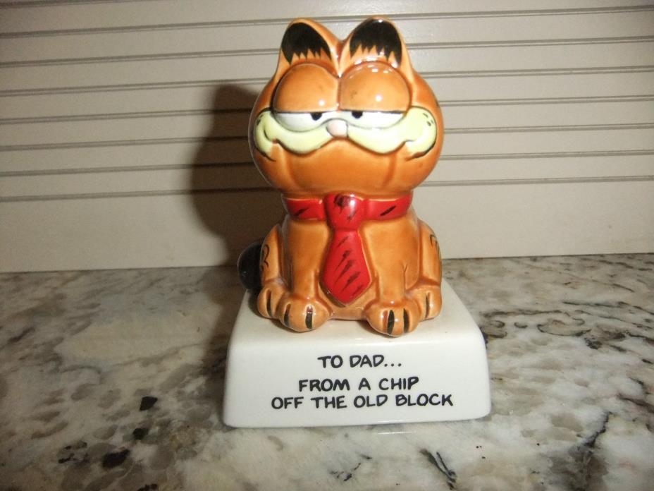 Vintage Garfield Enesco Porcelain To Dad From A Chip off the Old Block 1981 EUC