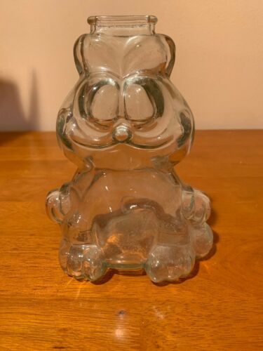 Vintage 1978 Anchor Hocking Garfield Glass Penny Coin Piggy Bank NICE !!