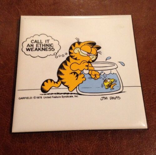Vintage Garfield the Cat Tile Plaque 