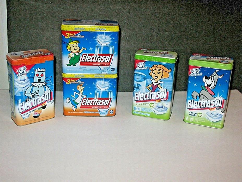 5 Ltd Edition Electrasol Jet Dry Tins Featuring Hanna-Barbera Jetson Family