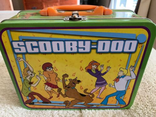 Scooby Doo Green Yellow Orangw Shaggy Velma Metal Lunch Box