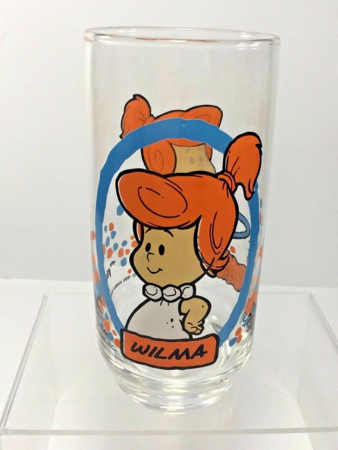 Vintage,1986 Pizza Hut Promotinal Flintstone Kids, Wilma' 16 oz Tumbler Glass