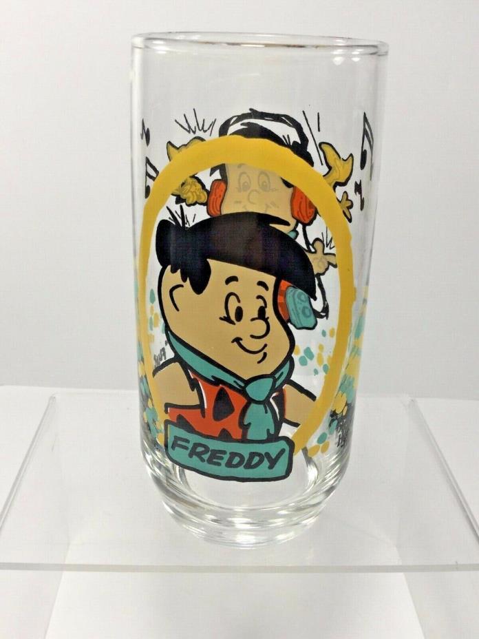 Vintage,1986 Pizza Hut Promotinal Flintstone Kids, 'Freddy' 16 oz Tumbler Glass