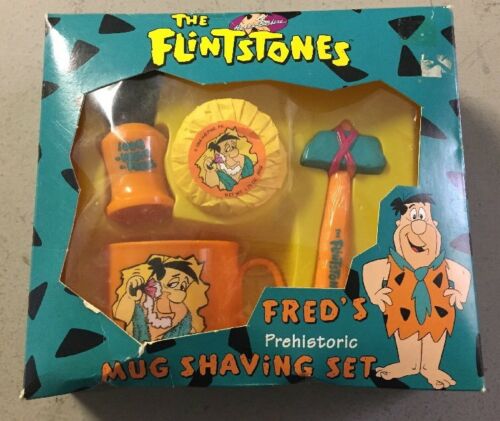 1994 The Flintstones PREHISTORIC MUG SHAVING KIT Hanna-Barbera Collectible