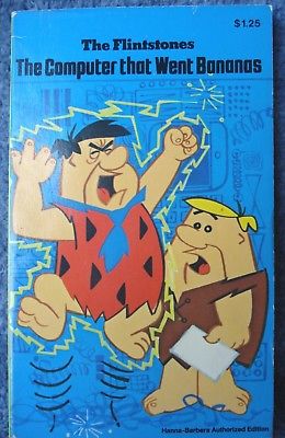 1974 HANNA-BARBERA'S THE FLINTSTONES PAPERBACK BOOK COMPUTER THAT WENT BANANAS
