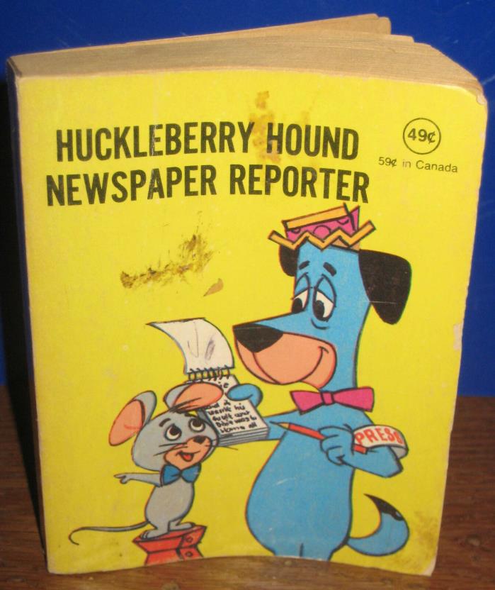 Vintage Hannah Barbera Huckleberry Hound Newspaper Reporter 1977 Cartoon