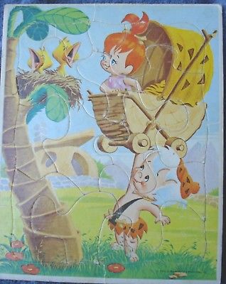 1965 HANNA-BARBERA'S FLINTSTONES PUZZLE PEBBLES AND BAMM-BAMM
