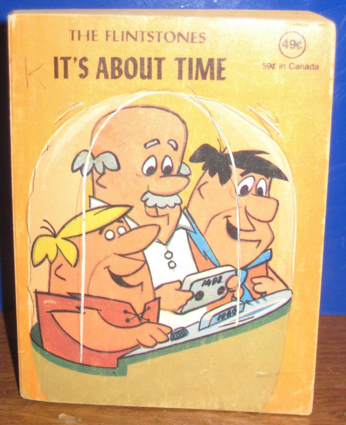 Vintage Hannah Barbera Flintstones It's About Time 1977 Cartoon Big Little Book