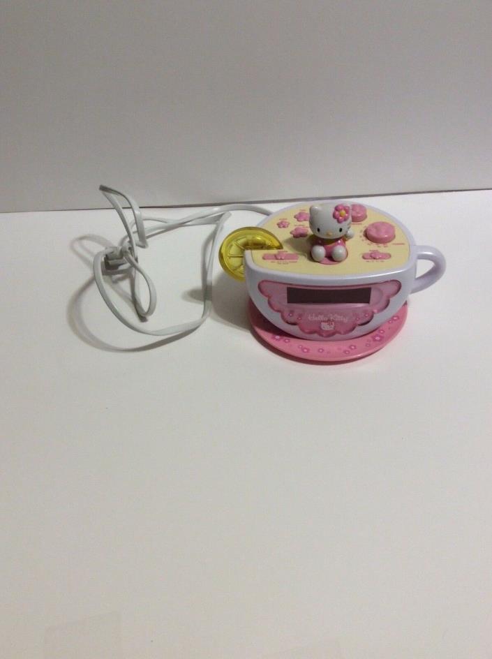 Emerson Hello Kitty Radio Alarm Digital Clock Light Pink Teacup & Saucer Works