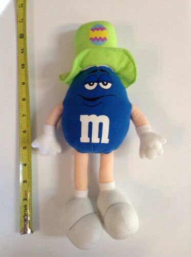 Stuffed Blue M & M with Easter Hat