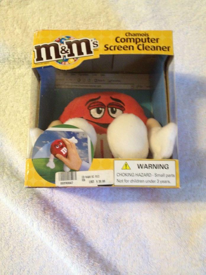 NIB RED M&M CHAMOIS COMPUTER SCREEN CLEANER PLUSH STUFFED RETIRED 2011