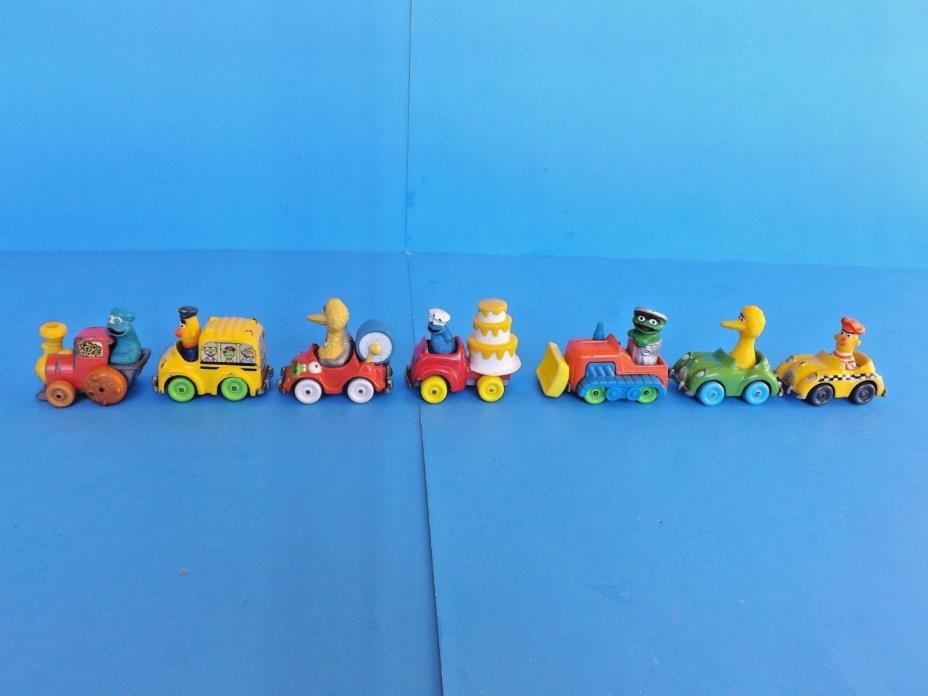2 LOTS of 7 EA. =PLAYSKOOL+SESAME STREET= 14 MUPPETS IN 14 DIECAST TOYS CARS-Vtg