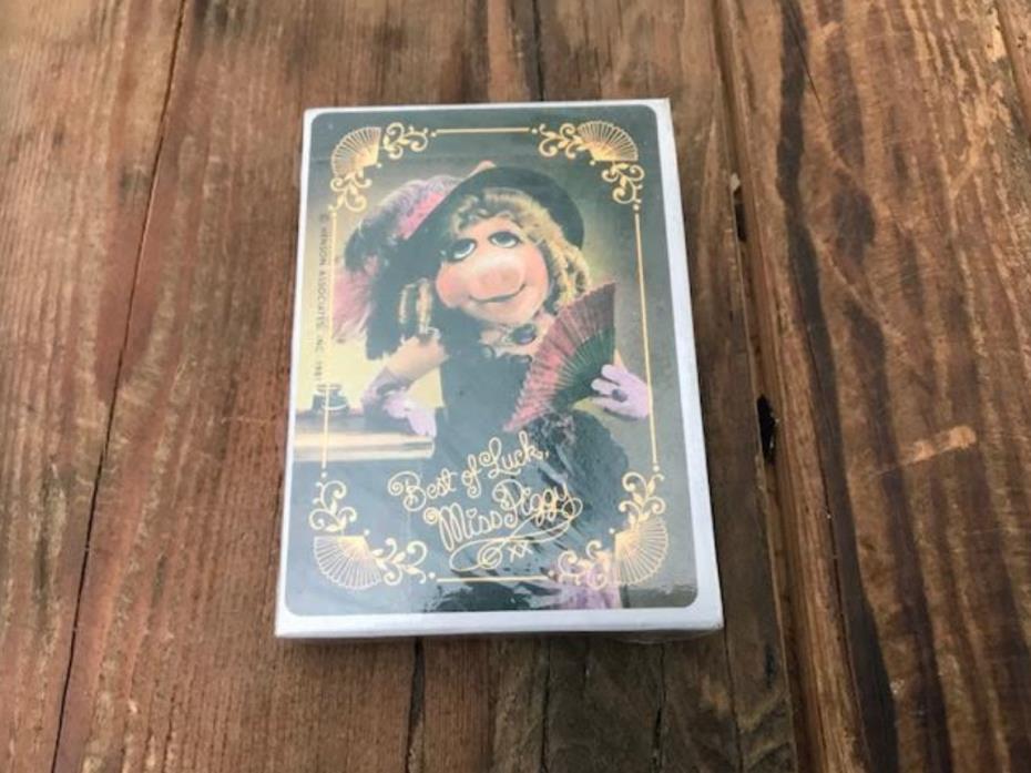 Miss Piggy Playing Cards - Muppets 1980's - Brand new sealed *rare