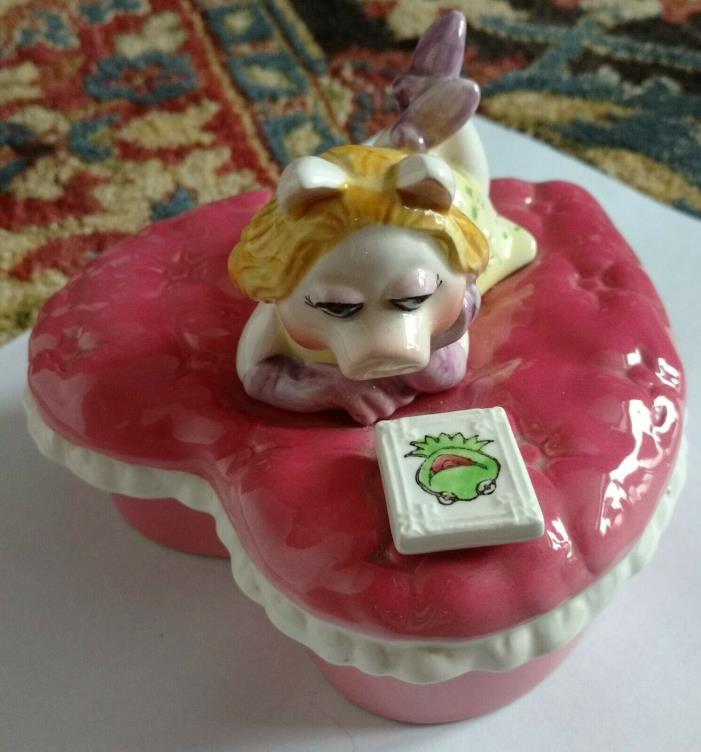 Miss Piggy Heart-Shaped Trinket Box, Vintage