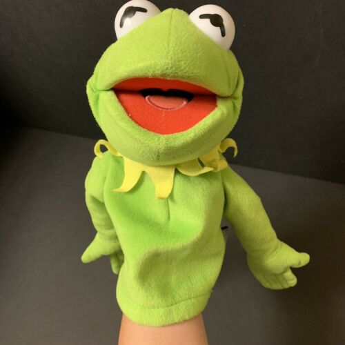 Rare Disney Gund Kermit Frog Hand Puppet Plush Muppets Sesame Street