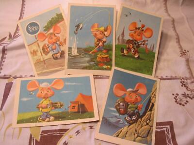 TOPO GIGIO  Post Cards Lot of 5 1960s   Illustrated by Maria Perego  Unused  #2