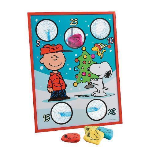 PEANUTS CHARLIE BROWN SNOOPY CHRISTMAS HOLIDAY PARTY BEAN BAG TOSS GAME SCHOOL