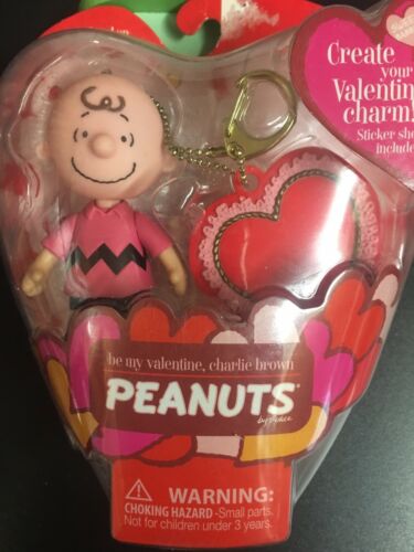 Charlie Brown Be My Valentines Day Figure Figurine Keychain Toy NEW Peanuts Gang