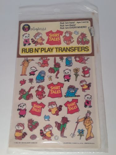 Vintage Shirt Tales Colorforms Rub n' Play Transfers 1982