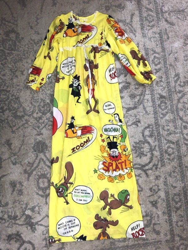 ROCKY & BULLWINKLE Guilford NOS Vintage VTG 60s RARE Night Gown Collectible g7